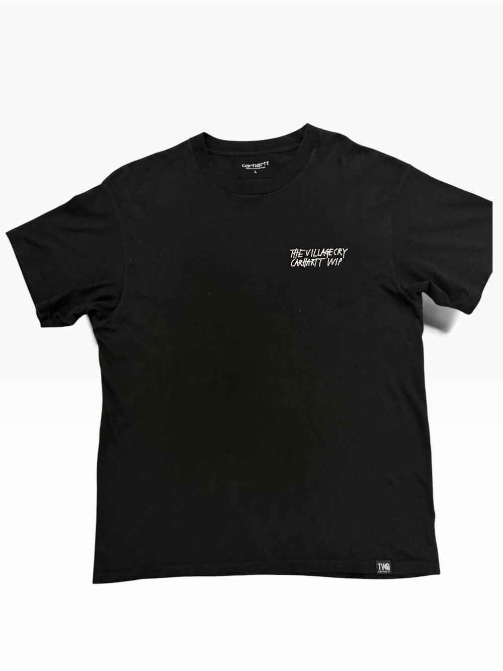 Carhartt WIP Black Crewneck T-Shirt with White Chest Script